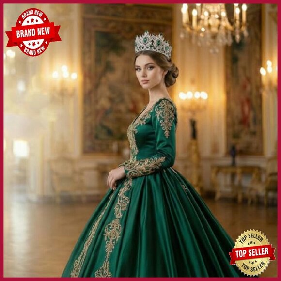 Large Baroque Rhinestone Tiara Crown for Wedding Prom Pageant Events main image 4
